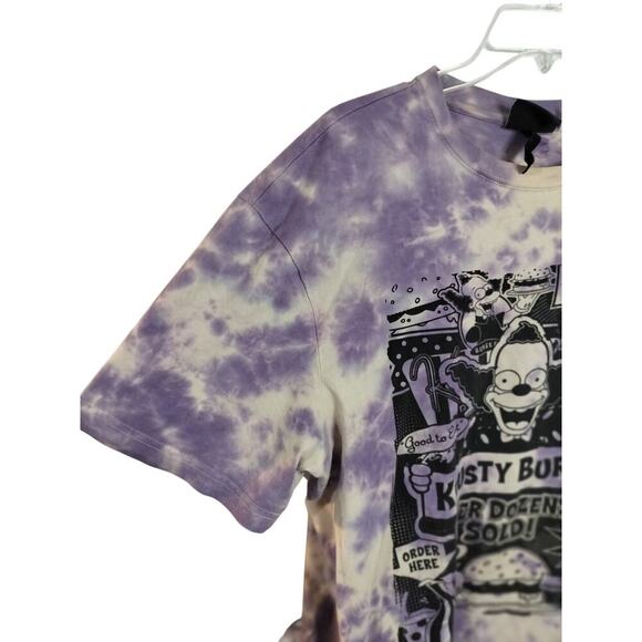 M537) H&M Krusty the Clown Simpsons Relaxed Fit Tie Dye Short Sleeve Shirt Sz M - Picture 4 of 6